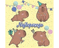 Capybara greeting card, 1 pc.